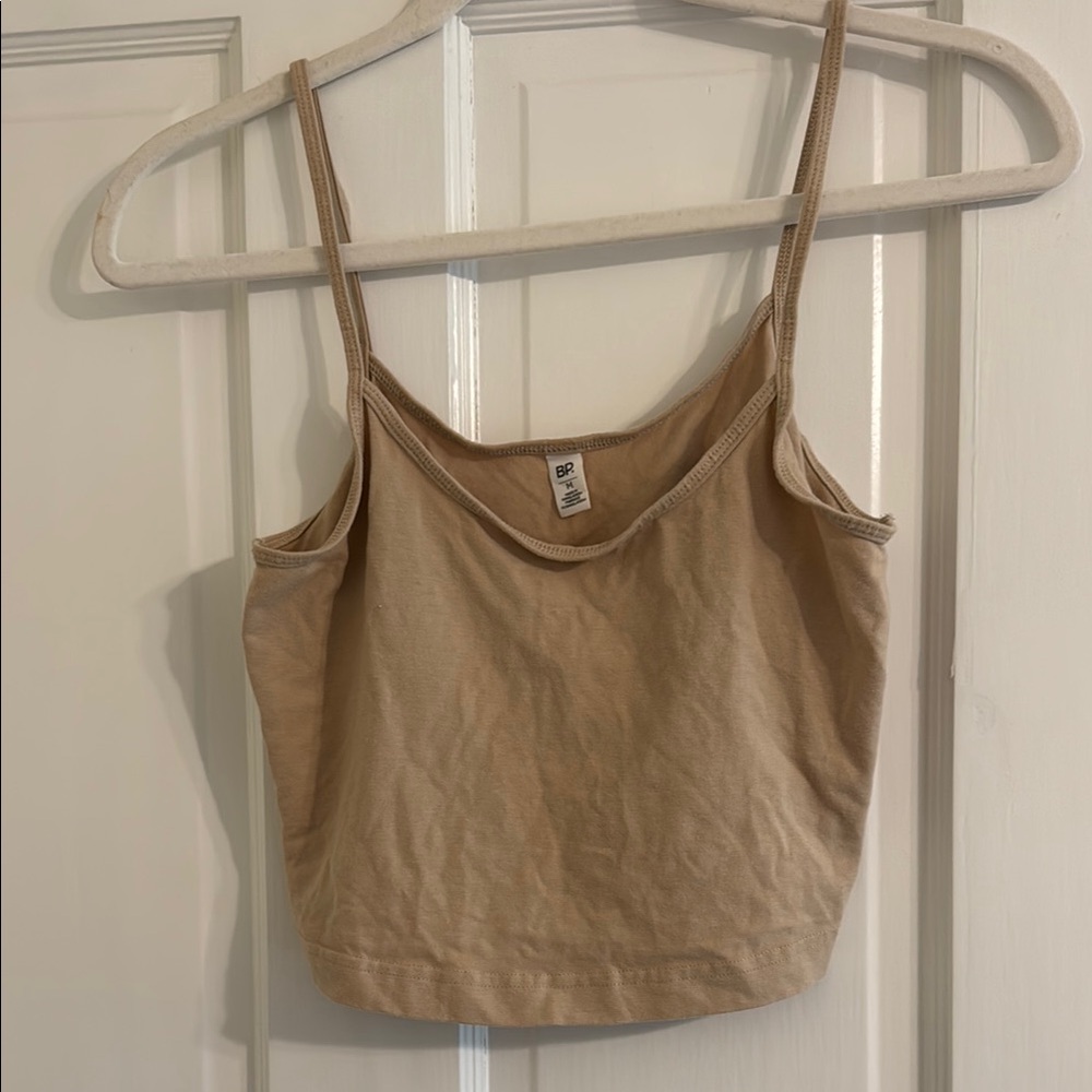 BP Tan Fitted Crop Camisole Top